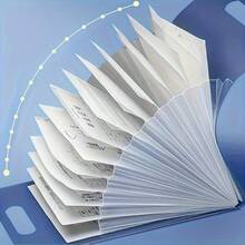 可擴展加厚文件夾收納盒，適用於學校、辦公室、大學，可存放考卷、收據、帳單、發票、證書，大容量文件櫃分隔夾，便攜式風琴式多格文件收納夾，適合居家、商務、學生使用 - 彩色 - 查看 7