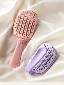 2026 New Fluffy High Crown Comb With Built-In Cleaning Detachable Massage Air Cushion, Foldable Rib Comb, Portable Women's Exclusive Comb, With Cleaning Pad, Foldable, Women's Rib Comb, Suitable For All Hair Types, Travel/Business Trip/Office Use - Air Cushion Comb - View 11