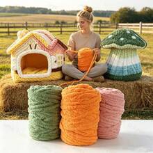 CLSUPER 35oz/1000g, Chunky Chenille Yarn Hand Knitting Thick Coarse Yarn Soft DIY Crochet Blanket, Pillow, Scarf Craft Yarn For Handmade Projects For Beginners - 彩色 - 查看 4
