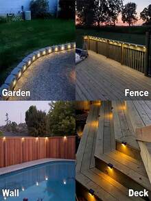 4pcs/8pcs/12pcs/16pcs Solar Fence Lights, Waterproof LED Solar Wall Lights, Solar Deck Lights, Suitable For Garden, Patio, Yard, Pool, Stairs, Holiday Decoration - Style a - View 9