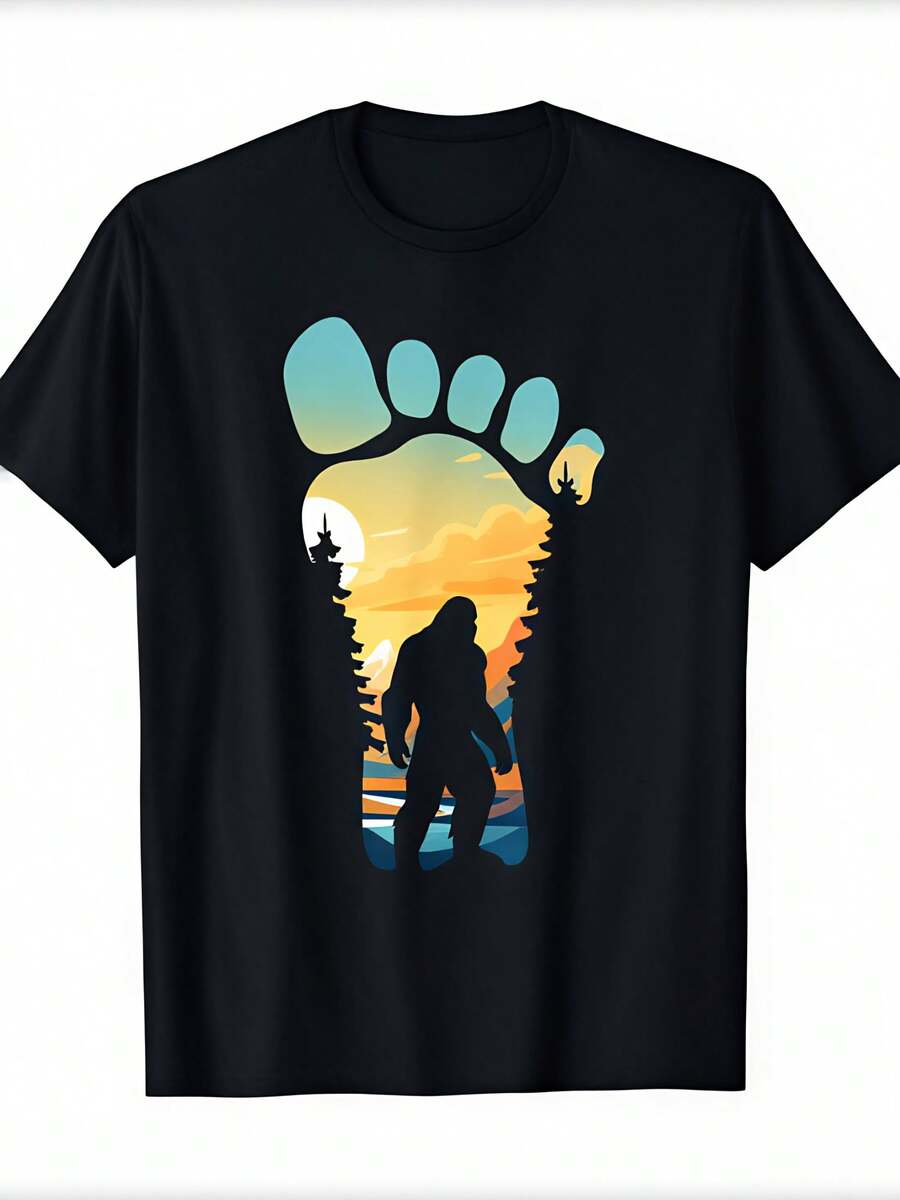 [220g 100% Cotone Maglietta Sasquatch] Maglietta Sasquatch-100%Cotone-220g - nero - Visualizzare 1