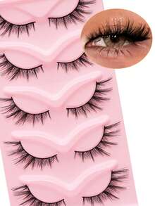 5 Pairs Cartoon Style Sharp Tail Cat Eye False Eyelashes, Natural Makeup Effect Anime Fake Lashes - MA024 - View 1