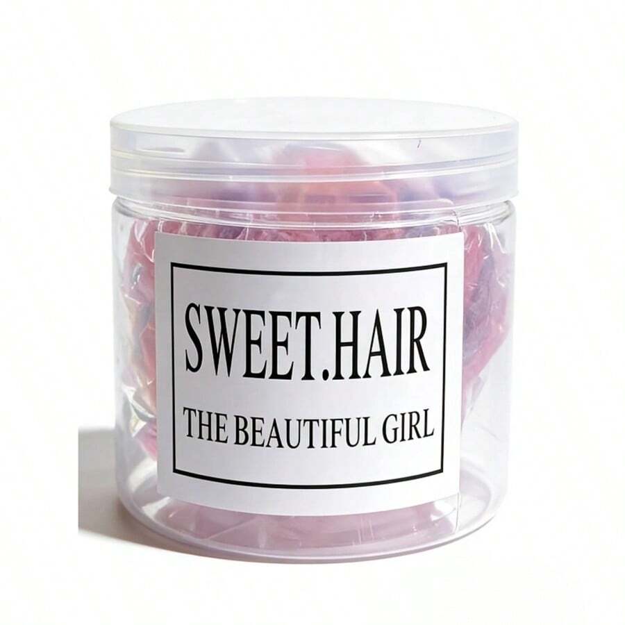 1 Box Natural Rubber Colorful Elastic Bands, Large Capacity Ponytail Holder With Storage Box, Suitable For Hair Tying - Multicolor - View 1