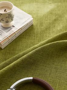 1pc Nordic Style Olive Green Rectangular Tablecloth - Linen-Like Fabric, Rectangular Design, Perfect For Kitchen/Dining Room Decor, Garden Tea Party, Family Gathering And Casual Outdoor Dining. Outdoor Movie Night, Indoor Dining Table Decor, Party Table Setting - Green - View 6
