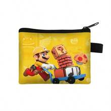 asmodee 1pc Mario Themed Cartoon Wallet, 4 Designs Available, Made Of Lightweight Polyester Material With Zipper, Suitable As Birthday Gift And For Travel - Multicolor - View 15