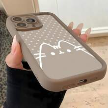 Tema de lunares grises de Pusheenfunda de teléfono Fundas compatibles con ,Apple,VIVO,OPPO,,, y Honor.Fabricadas en silicona TPU,ofrecen protección contra golpes y caídas. - Marrón - Ver 5