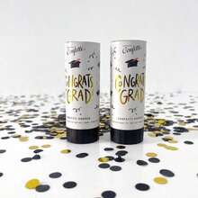 5pcs/1pc Graduation Confetti Popper Cannon Set, Gold & Black Graduation Party Confetti Shooter, Congrats Grad Celebration Supplies For Class Of 2026 Graduation Party Decorations, Graduation Gift - Multicolor - View 4