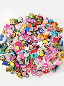 10-20-30-50-100pcs Accesorios de Encanto para Zapatos DIY Serie Mezclada Aleatoria Rosa, Adecuado para Varias Pulseras, Bolsos y Accesorios - Material PVC, Regalo Ideal para Cumpleaños, Navidad, Día de San Valentín - Multicolor - Ver 4