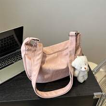 Bolso de mano moderno y versátil para mujer, estilo casual elegante con un toque de alta gama, bolso de hombro estiloso ideal para ir de compras. - Verde con colgante - Ver 6