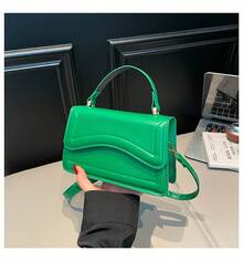 Bolso de Cuero Genuino para Mujer, Elegante Bolso de Mano y de Hombro para Oficina, Citas y Fiestas, Moda 2026, Color Sólido Simple, Estilo Coreano de Otoño, Nuevo Bolso de Hombro Cruzado de Gran Capacidad con Estampado Simple, Bolso Pequeño Cuadrado - Blanco - Ver 10