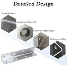 8pcs Heavy Duty Stainless Steel Corner Brackets | Long L-Shaped Mounting Brackets, Suitable For Wooden Furniture Cabinet Repair And Reinforcement - A - View 4