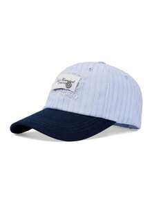 1 pieza Gorra de béisbol con parche a rayas blanco y beige, con ribete de encaje, diseño de parte superior suave vintage, estilo coreano casual - gorra de béisbol - Ver 6