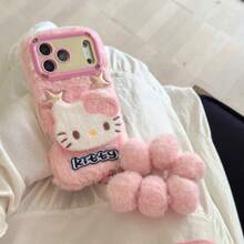 Phone Case: 3-In-1 Sanrio Plush Case Compatible With 17 Air 16 15 14 13 12 Pro Max Plus, Cute Pink Fluffy Cover With Camera Ls Stand & 2 Scre Protectors, Kawaii Y2K Aesthetic. Holiday Accessories. Valentine's Day Gift Giving Yellow Cute Phone Cases Mag  Case Customizable Things Silicone Phone Case Care Bear  Phone Case Summer Phone Case Custom Phone Case 13 Phone Cases Cheetah Print Phone Case Phone Case Gifts For Women Case - 粉紅色手鍊 - 查看 7
