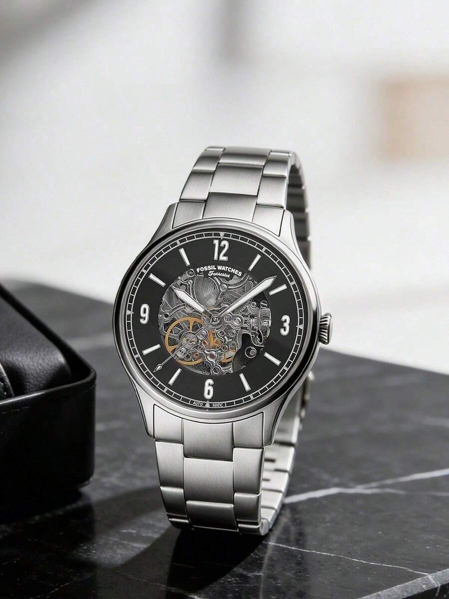 FOSSIL Stainless Steel Everyday Commute Watch, Minimalist & Fashionable ME3180 - Silver - View 1