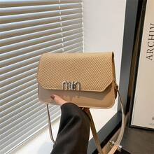 Bolso de mano moderno y versátil para mujer, estilo casual elegante con un toque de alta gama, bolso de hombro estiloso ideal para ir de compras. - Caqui - Ver 5