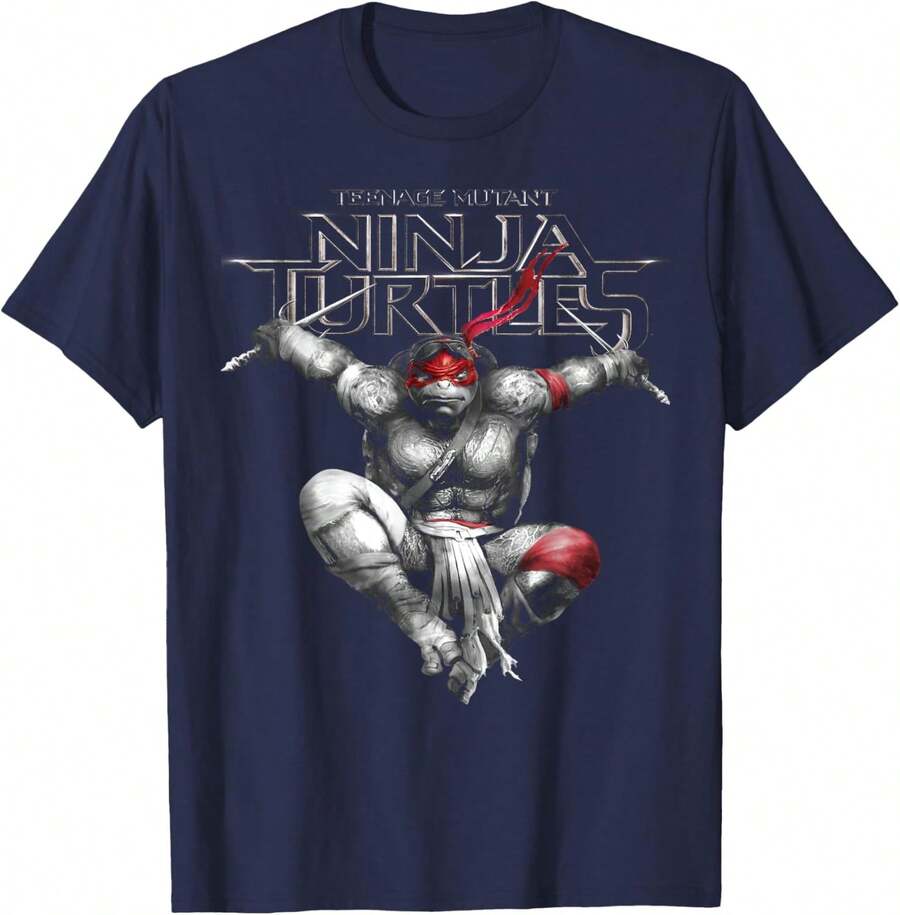 Camiseta de las Adolescentes Mutantes con la imagen de Raphael saltando - Blanco - Ver 1