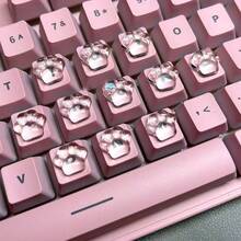 32片水晶透明键盘贴纸，专为女性设计，键盘贴纸，打字贴纸，3D美甲配件，特殊透明装饰，不伤指甲，透明DIY键帽，自粘式，女士办公键帽，耐用，长指甲打字工具，美甲打字贴纸，透明树脂键帽，3D贴纸 - 升級款 - 查看 5