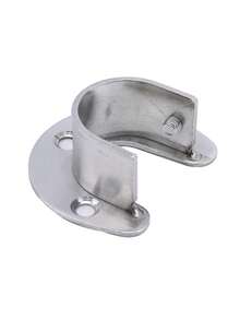 Heavy-Duty Stainless Steel Wardrobe Clothes Rail Bracket U-Shaped Flange Mounting Base, Suitable For 25/32mm Curtain Rods, Wardrobe Rods, Shower Curtain Rods, And Towel Bars - Multicolor - View 12