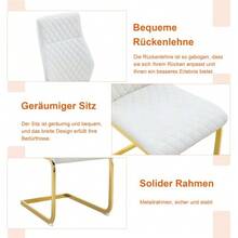 Table And Chair Set. Round 60cm Table In Walnut-Effect MDF, Gold Support Base, Matching 2 Black Dining Chairs With Diamond Pattern And Gold Metal Frame. - Platinum - View 8