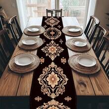 1pc/7pcs Set Elegant Floral Pattern Table Runner - Suitable For Spring/Summer, Living Room, Kitchen, Dining Room, Cafe Decor - Perfect For Holidays, Gatherings, Birthday Parties, Celebrations, Scene Decoration, Room Decor - Multicolor - View 2