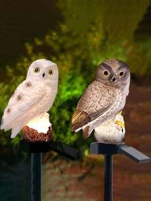 1pc Solar Powered Garden Light Outdoor, Owl Solar Garden Stake Light, Waterproof Warm White LED Light, Suitable For Garden, Yard, Lawn, Pathway Decoration (Owl) - Multicolor - View 5