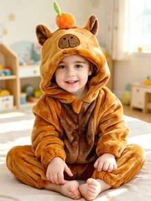 1pc Baby Cartoon Animal Pattern Long Sleeve Zipper Cute Comfortable Outfit, Unisex Baby Clothing, Suitable For Daily Wear And Holiday Gifts - Multicolor - View 8