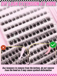 264 Clusters Of D-Shaped Curled Non Adhesive Eyelashes, 8-16mm, With Tweezers, No Need For Glue, Self-Adhesive Design For Comfortable Wearing, Long-Lasting Makeup, Cosplay Eyelashes, Extended False Eyelashes, Party And Club Makeup Tools - D - View 6