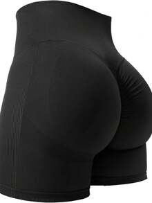4 Pack Seamless High Waist Workout Shorts Women Scrunch Butt Lifting Yoga Shorts 3 Inch - 麻黑麻粉麻中灰麻淺灰 - 查看 10