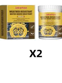jakehoe Weather-Resistant Water-Based Gold Paint, Metal Paint, Weather-Resistant Water-Based Roman Column Decorative Gold Paint, Outdoor Gold Leaf Paint. Withstands Various Weather Conditions And Maintains Its Golden Luster For A Long Time. Extremely Easy To Use: Apply Weather-Resistant Water-Based Gold Paint To The Decorative Item With A Brush, Wait For The Surface To Dry, Then Apply A Second Coat And Let It Dry. It Can Also Give The Item A High-End Texture. - A - View 9