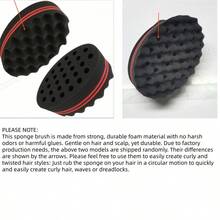 1pc Double-Sided Hair Styling Sponge Tool, Suitable For Afro Curly Hair, Braids, Waves And Curls, Unisex For Short Or Long Hair Styling - A - View 9