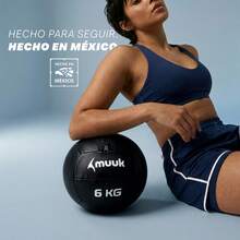 MUUK FITNESS Balón Medicinal de Entrenamiento Funcional 2kg/3kg/4kg/5kg/6kg/10kg | Pelota Wall Ball Profesional de PVC Reforzado con Superficie Antideslizante | Ideal para Crossfit, Fuerza, Resistencia, Abdominales, Sentadillas, Box y Home Gym - 6kg - Ver 10