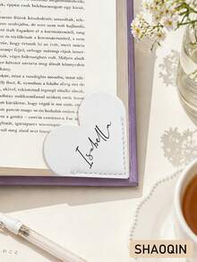 Customized Heart-Shaped Leather Bookmark - Personalized Leather Bookmark, Customizable Text Bookmark, Nature-Inspired Elegant Leather Bookmark, Perfect For Friends, Family And Sports Enthusiasts Who Love Reading, Writing, Teaching. Suitable For Various Occasions. Perfect Book Accessory For School, Office And Home. Great Choice For Graduation Gifts For Classmates And Friends. - Multicolor - View 7