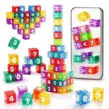 35PCS Magnetic Number Magnetic Blocks, Children 3+ Years Old Educational STEM Learning Toys | Portable Travel Number Math Set Montessori Kindergarten Gift For Boys And Girls - 彩色 - 查看 1
