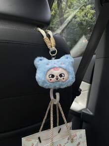 1pc Cute Cartoon Character Head Decor Car Seat Back Hook, Multifunctional Invisible Hanger For Car Seat Back, Car Interior Storage Hook, Car Decor & Storage Accessory - A - View 10