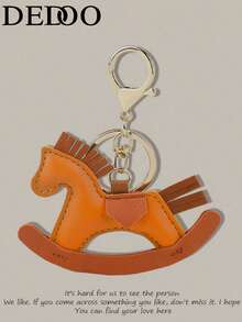 Dedoo Fashionable Minimalist Contrast Color Cute Cartoon Pony Pendant Keychain, Creative Gift Accessory For Women - Multicolor - View 2