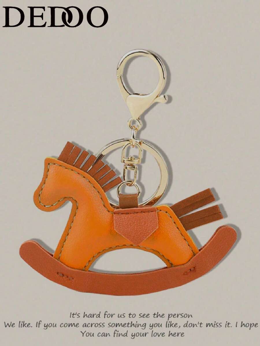 Dedoo Fashionable Minimalist Contrast Color Cute Cartoon Pony Pendant Keychain, Creative Gift Accessory For Women