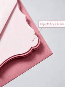 Shades Pink Wave/100pcs (50 Envelopes +50 Cards)/10X7Cm Small Gift Envelopes/Ideal For Wedding Invitations, Gift Cards, Crafts Birthday Party, Thank You - Sets - View 5