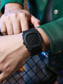 Men's Watch, Electronic Movement With Pointer Display, Detachable Strap, Octagonal Arabic Numeral Dial, Men's Quartz Watch, Suitable For Daily Wear, Back To School Season, Accurate Timekeeping, Birthday Gift, Also An Ideal Choice For Yourself Or Friends - Blue - View 2