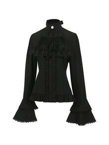Cosplay Clothing - 230831 French-style Shirt Style 1 - Black - View 1