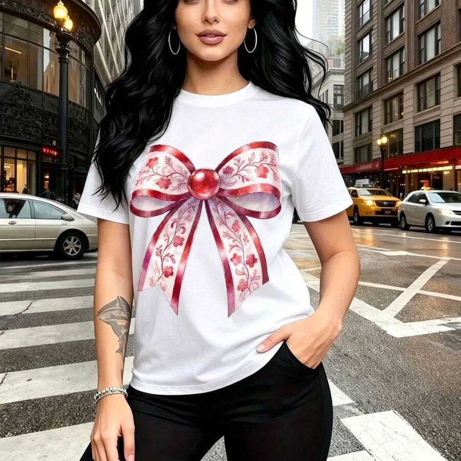 Camiseta de mujer con estampado vibrante y colorido inspirado en arte popular mexicano - camiseta casual de cuello redondo, ajuste cómodo y ligero, estilo bohemio y festivo - ideal para fiestas del Día de Muertos, reuniones familiares y regalo perfec - Blanco - Ver 1
