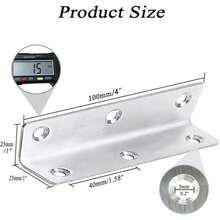 8pcs Heavy Duty Stainless Steel Corner Brackets | Long L-Shaped Mounting Brackets, Suitable For Wooden Furniture Cabinet Repair And Reinforcement - A - View 8