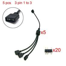 5-24V 3-Pin 4-Pin RGB LED Strip Connector 1-To-1 2 3 4 5 Splitter Extension Cable Compatible With Computer Fan Motherboard AURA RGB LED Strip - 30cm/11.8in - View 25