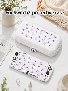1pc Purple Daisy Flower Print Switch 2 (2025) Game Console Protective Case & Carrying Bag, Suitable For Switch 2/Switch OLED/Switch NS/Lite, New Switch 2 Gen Game Accessories, Best Gift For SWITCH Players - Multicolor - View 1