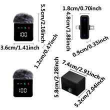 Wireless Lavalier Microphone Plug And Play Convenient To Carry Practical Available In Two Colors Used For Hosting Interviewing Live Broadcasting It Can Be Given To Friends Family Members Or Oneself Battery Compartment: 400mAh Microphone: 160mAh - View 3