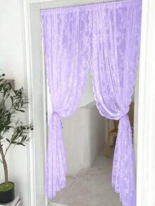 1 pieza de ribete de encaje ondulado de doble hilera de color liso, cenefa de cortina moderna y minimalista para decoración del hogar, apta para todas las estaciones. - Multicolor - Ver 5
