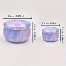 12pcs Pink Marble Pattern Candle Tins With Lids, Empty Metal Candle Tins, Suitable For DIY Candle Making, Also As Storage Containers For Candles, Spices And Small Items - Marble Version - View 4