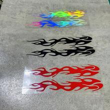 2pcs Reflective Flame Patch - Vehicles - Vivid And Colorful For Motorcycles And Cars - PVC - Reflective Stickers - Self Adhesive - Asymmetric Shape - High Visibility Safety Decoration - Motorcycle Patch - Strong Design - Durable Adhesive - A - View 7