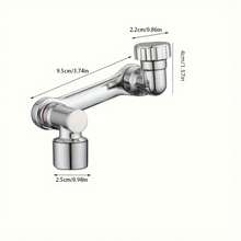 1個 1080°通用旋轉水龍頭延長器 雙模式噴頭 廚房機械臂延長水龍頭 浴室旋轉水龍頭 廚房水龍頭延長器 防濺工具 通用接頭 通用微奈米曝氣過濾氣泡噴嘴 - 銀色 - 查看 3