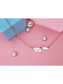 Mama Bear Necklace For Mom - Mama Bear With 1 Cub - View 4