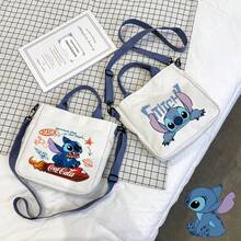 Lilo & Stitch Large Capacity Washable Printed Canvas Bag, Crossbody Bag, Portable Tote Bag, Coin Purse, Unisex Backpack, Suitable For School, Work, Travel, Shopping, Can Be Given As A Gift, Everyday Backpack, Or Outfit Accessory. - A - View 7